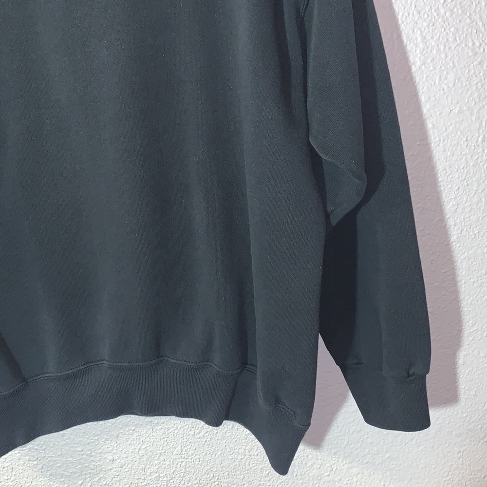 VINTAGE 89’s Save the Rainforest Red macaw tropical black sweatshirt Sz L cozy - Picture 16 of 17